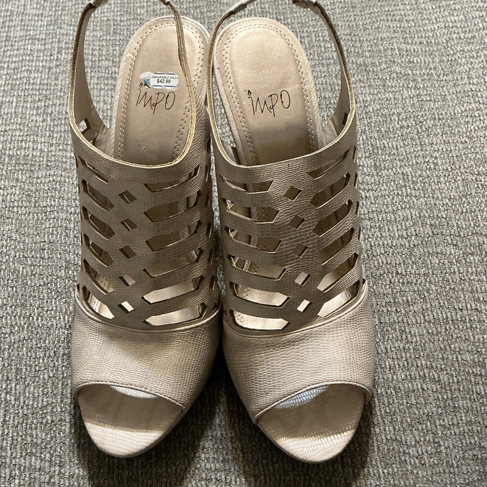 Impo Women's Beige Cutout Heels